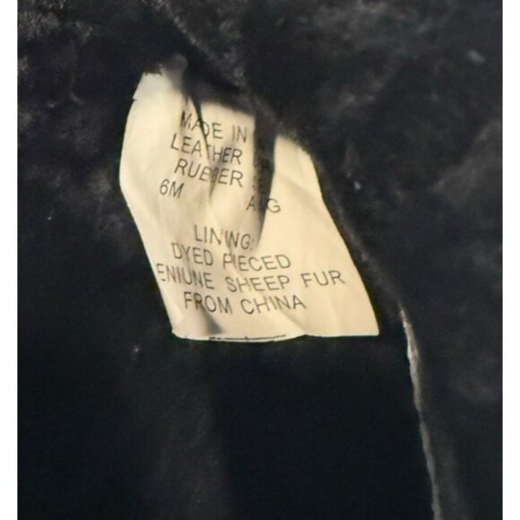 Michael Michael Kors Suede Leather Shearling Sheepskin Fur Black Boots US Size 6 - Picture 5 of 8